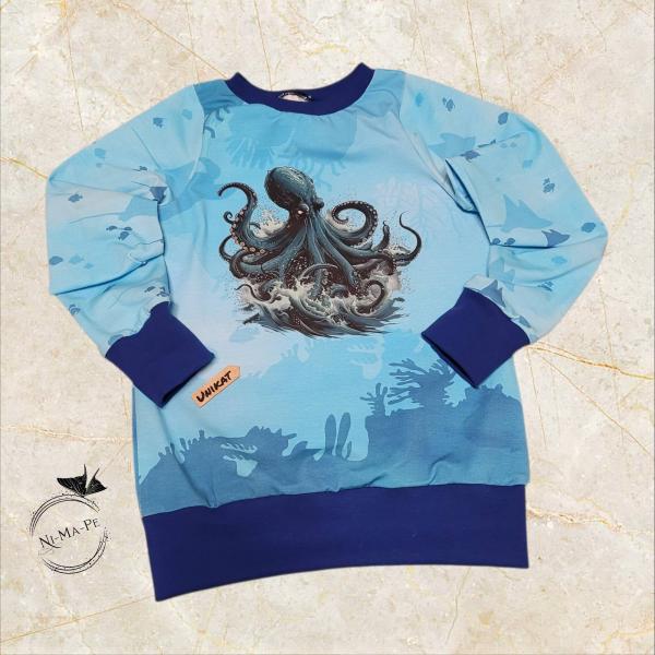 Bügelbild Oktopus türkis