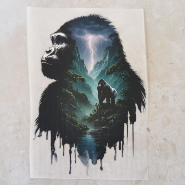 Bügelbild Gorilla Gewitter