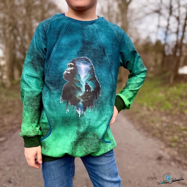 Bügelbild Gorilla Gewitter