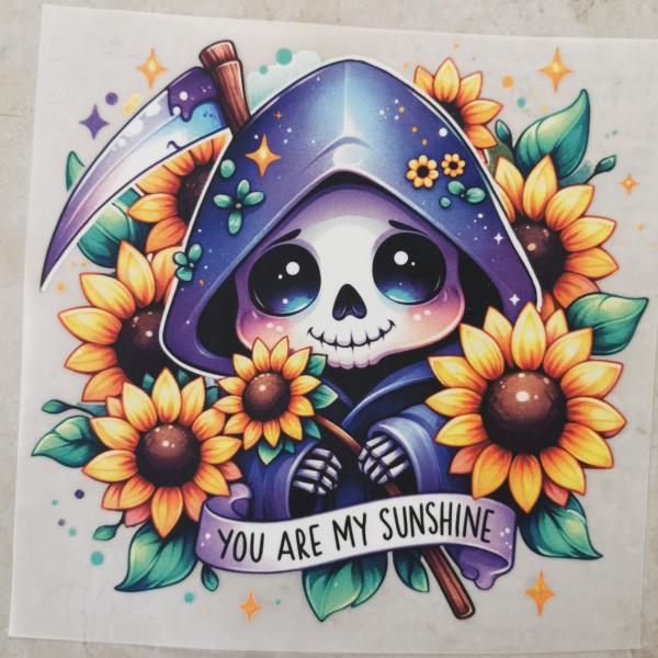 Bügelbild Süßer Skull Sunshine