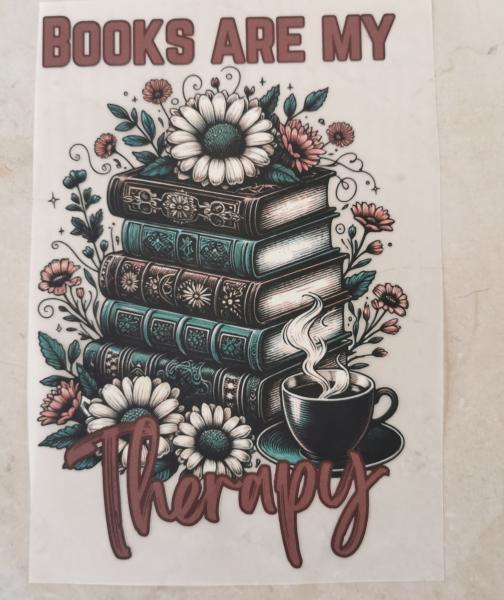 Bügelbild Bücher sind meine Therapie