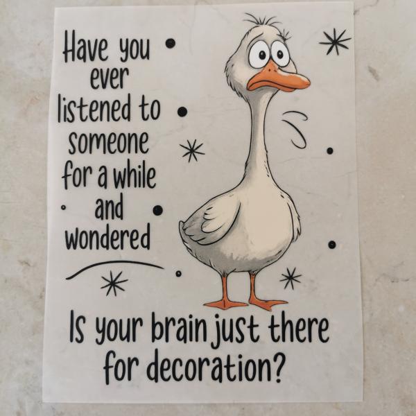 Bügelbild Gans - Gehirn Dekoration?