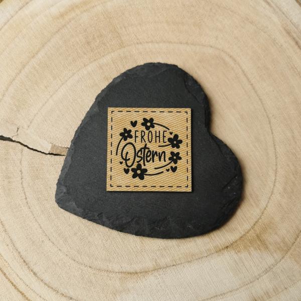 Label Frohe Ostern Blumen