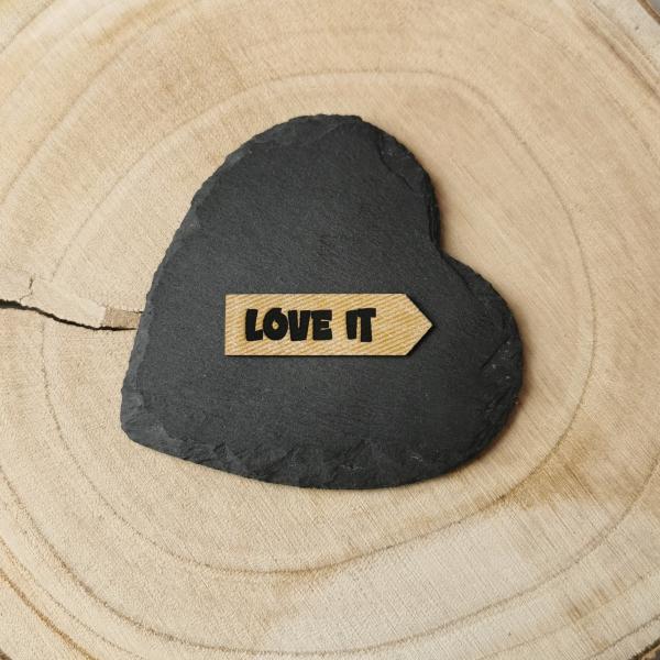 Bügellabel Pfeil Love it