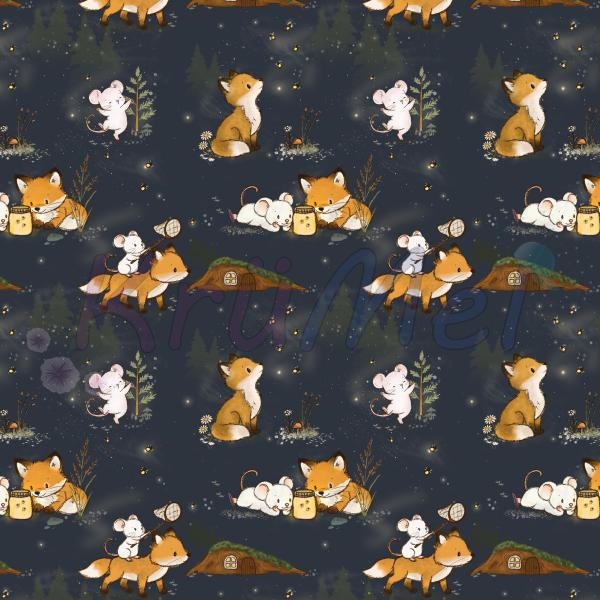 French Terry Glühwürmchenfuchs dunkel