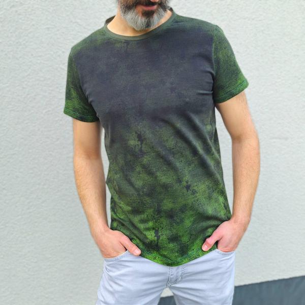 French Terry Verlaufsdenim Grün