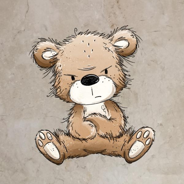 Bügelbild wütender Bär