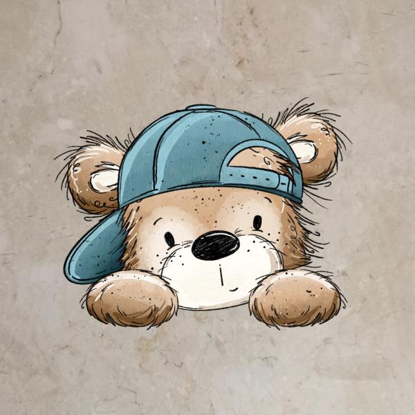 Bügelbild Bärenkopf Cappy