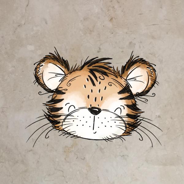 Bügelbild süßer Tigerkopf