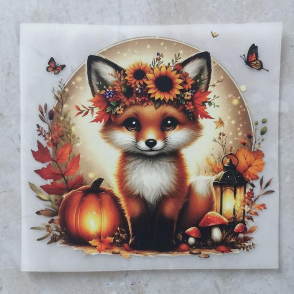 Bügelbild Herbstfuchs goldener Mond