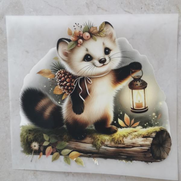 Bügelbild süßer Waldwaschbär stehend