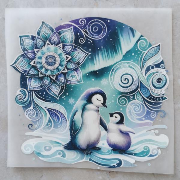 Bügelbild traumhaftes Pinguinduo