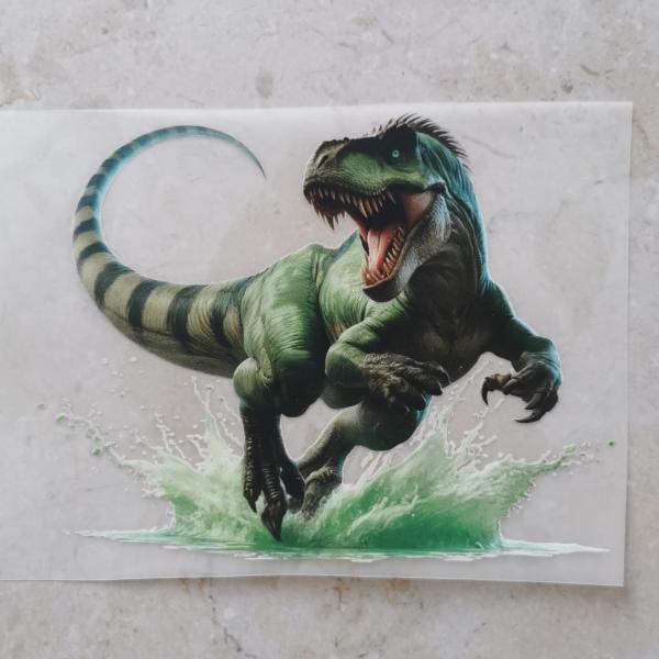 Bügelbild Big Dino grün (Streifen)