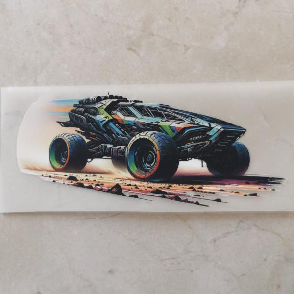 Bügelbild futuristischer Jeep farbig