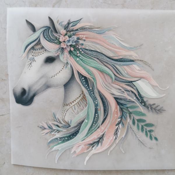 Bügelbild Boho-Pferd pastell