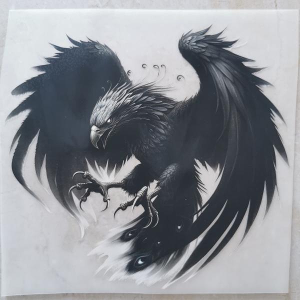 Bügelbild Phönix schwarz