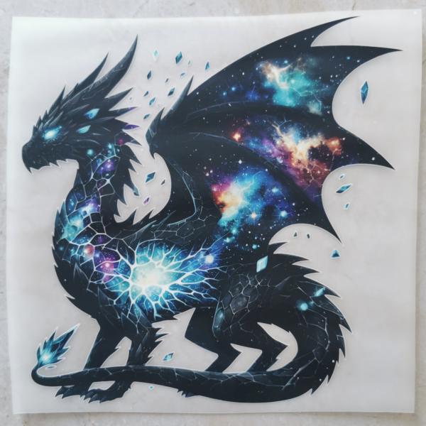 Bügelbild cracked Dragon blau