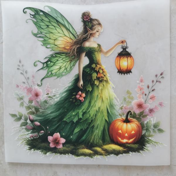 Bügelbild Waldelfe Kürbis