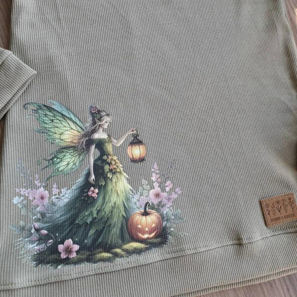 Bügelbild Waldelfe Kürbis