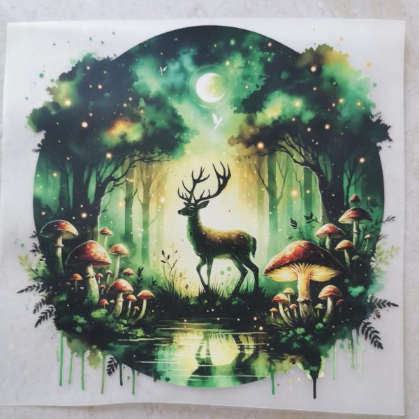 Bügelbild Hirsch Irrlichter